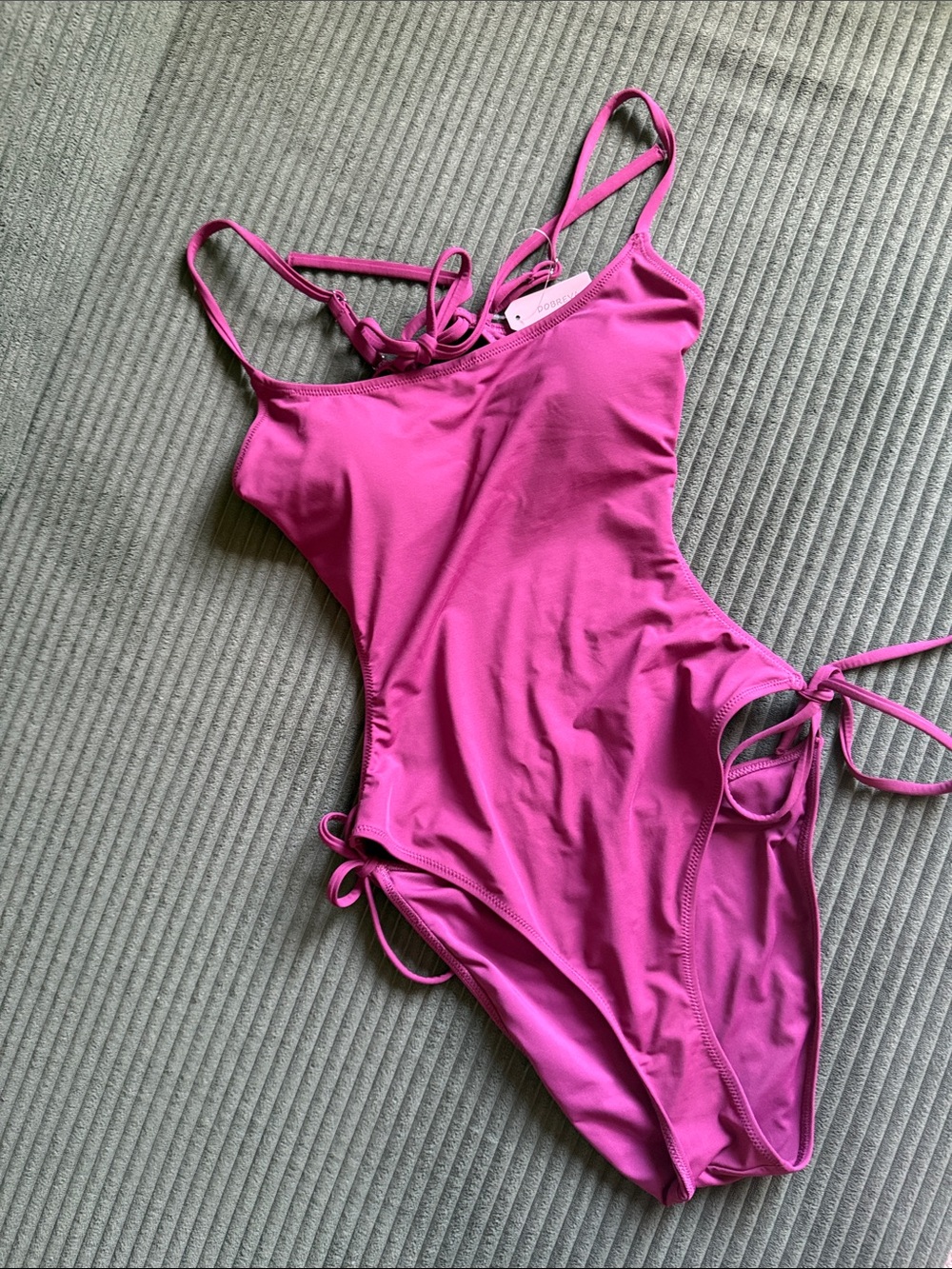 Women’s One-Piece Swimsuit in Fuchsia - Classic Tie Sides